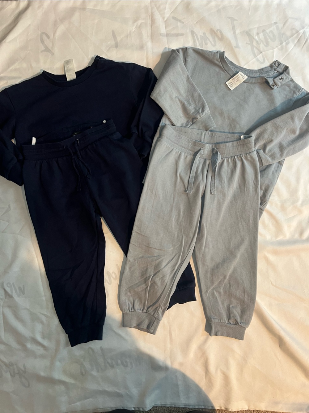 Set of Two H&M Jogger Sweatsuit Set in Navy and Light Blue in Size 2T